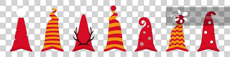 圣诞节的红色帽子，适合侏儒和精灵图片素材