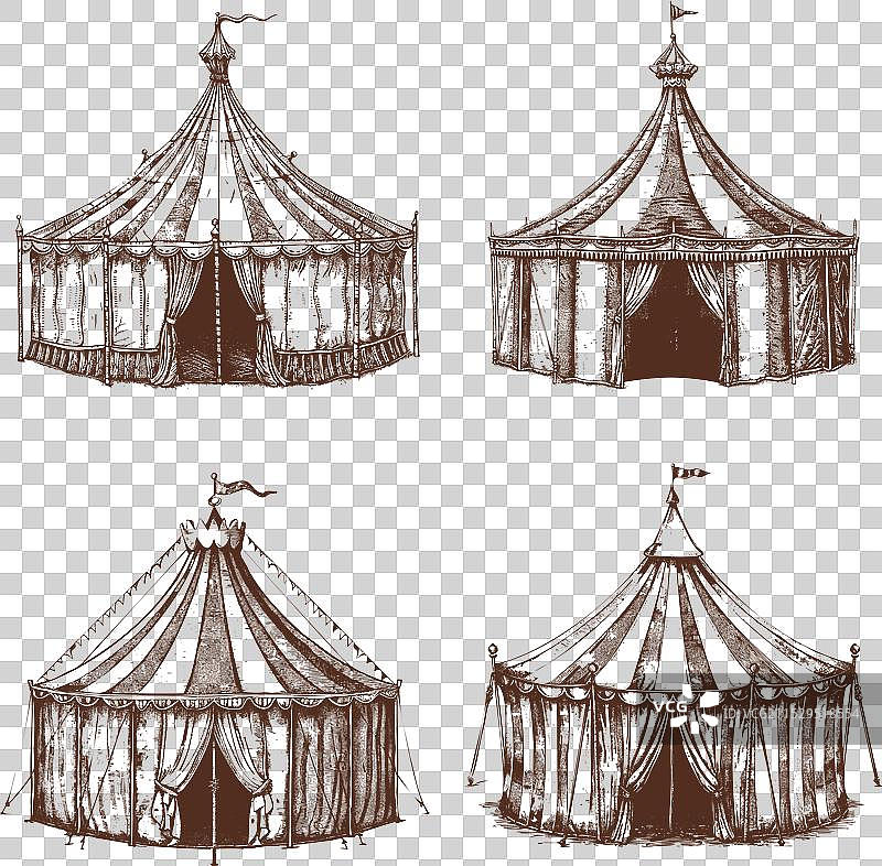 马戏团帐篷草图，条纹帐篷图片素材