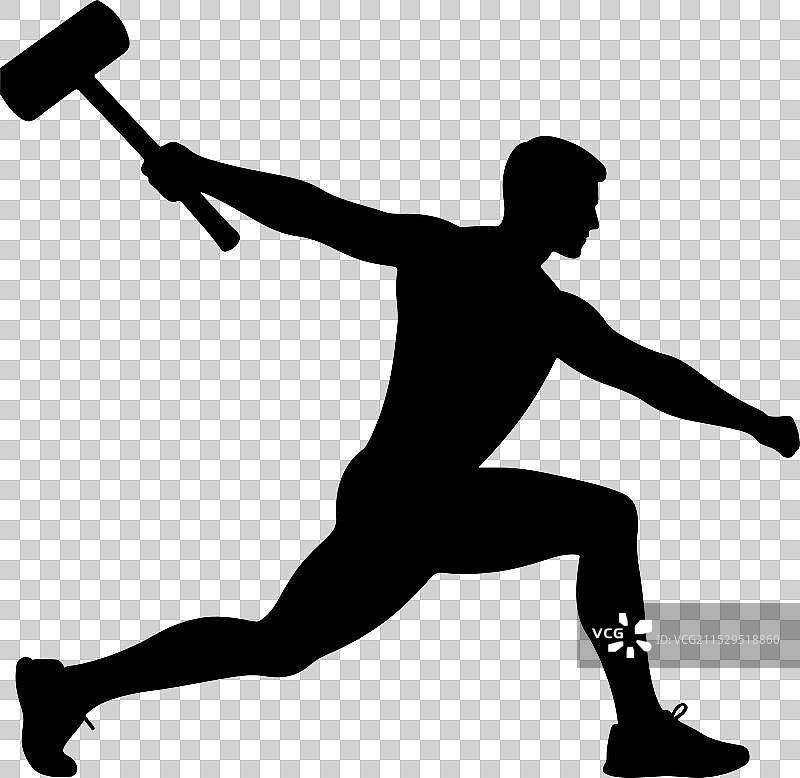 锤子投掷的剪影 5图片素材