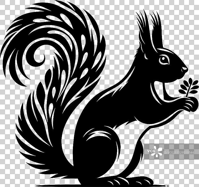 松鼠轮廓在白色背景上孤立显示图片素材