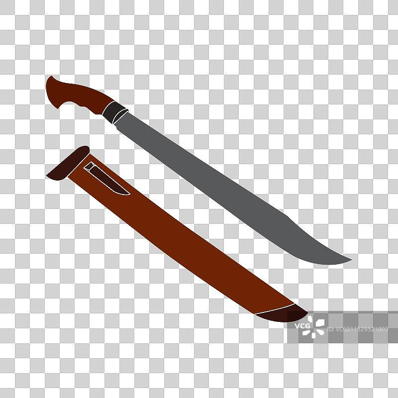 弯刀和刀鞘图标设计图片素材