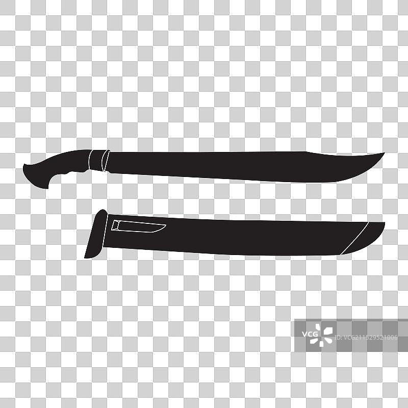弯刀和刀鞘图标设计图片素材