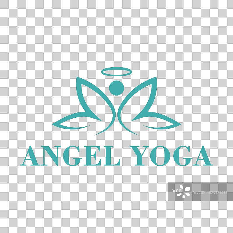天使瑜伽极简风格标志设计图片素材