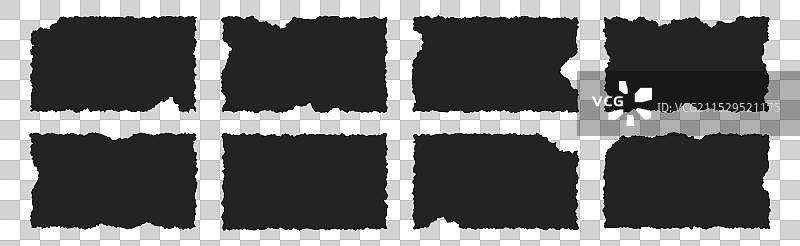 撕裂的锯齿边黑色矩形框架图片素材