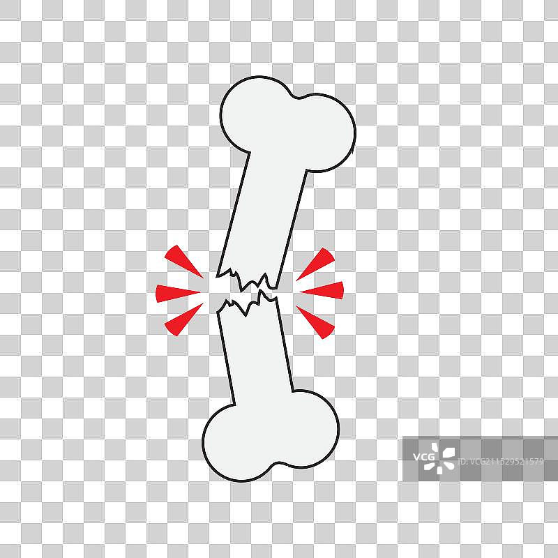 简单的骨折线条图标图片素材