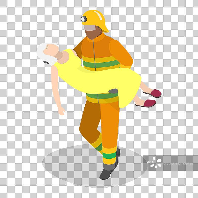 3D等距平面救援服务图标集图片素材