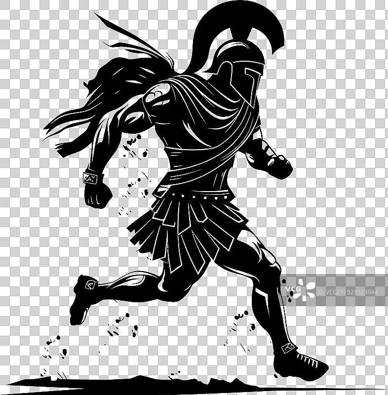 动态的军团士兵奔跑的角斗士图标设计图片素材