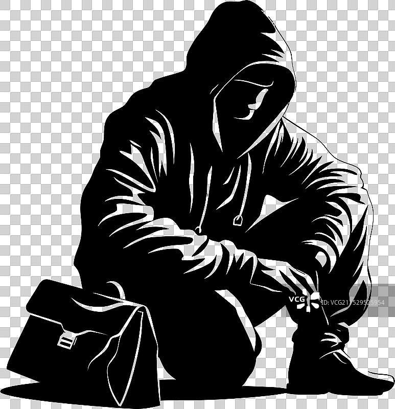 装满赃物的抢劫犯与劫掠的财富图片素材