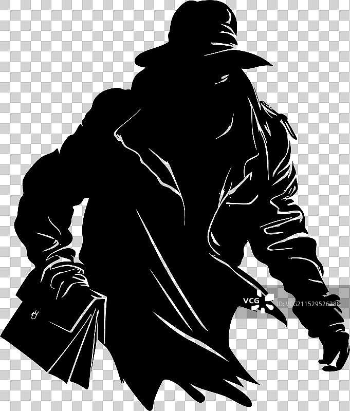 抢劫行李的窃贼与偷来的包裹图片素材