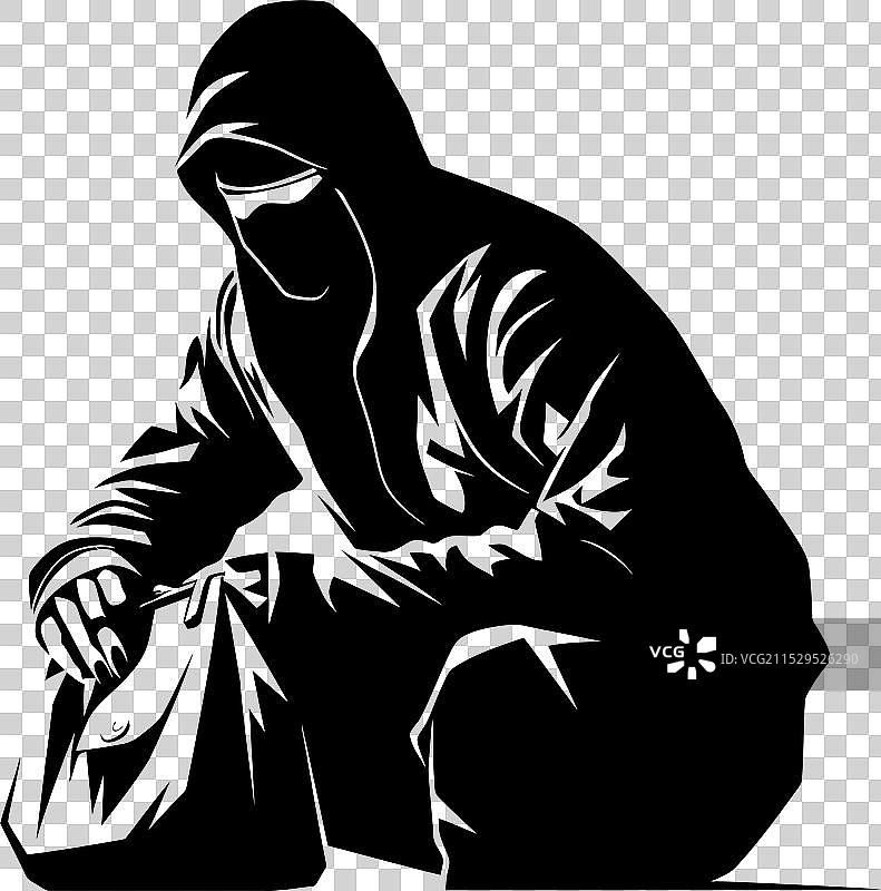 抢夺的时尚小偷标志被盗的羊毛衣图片素材