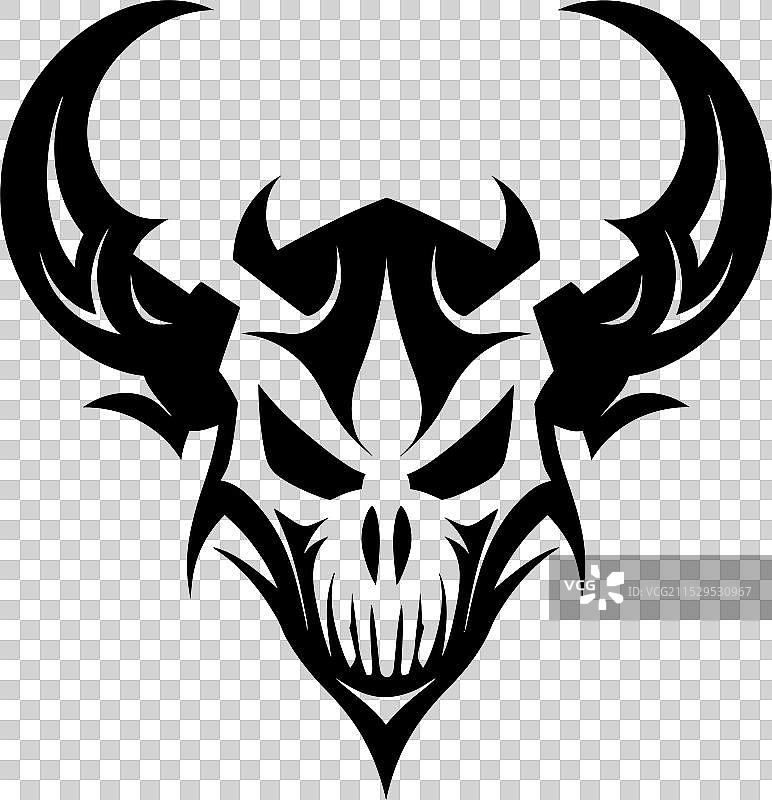 阴险的角头骨设计，地狱刺客图片素材