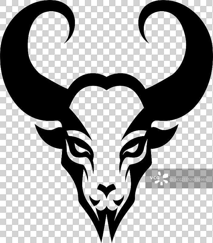 地狱火焰角头骨图标图片素材