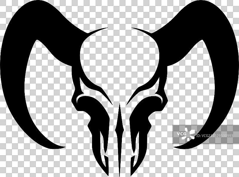 恶魔领域骷髅标志，魔鬼设计，带角图片素材