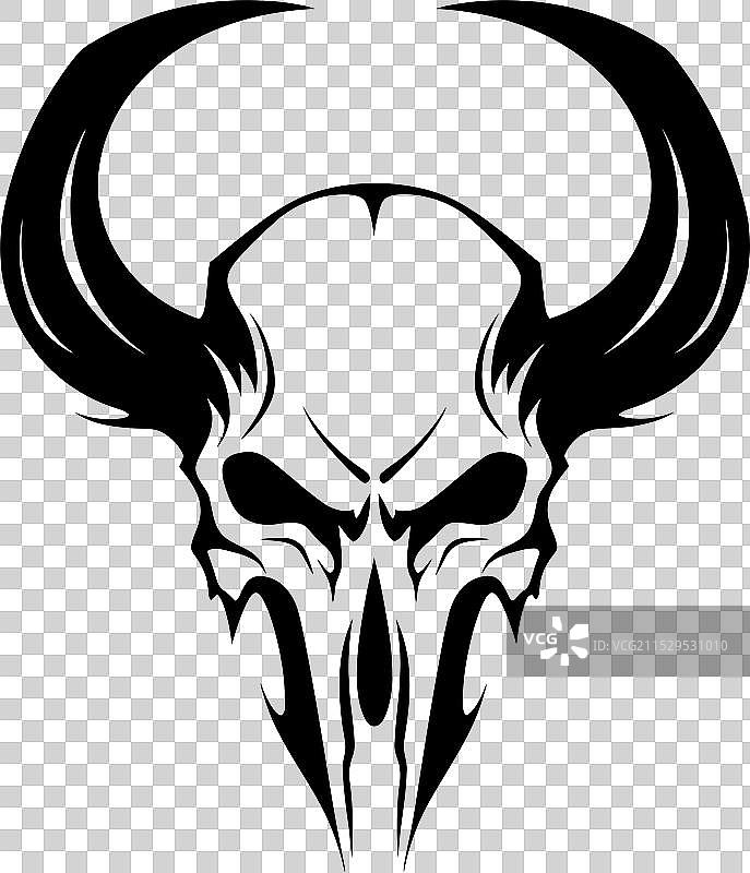 魔鬼维度的角骷髅符号地狱图片素材