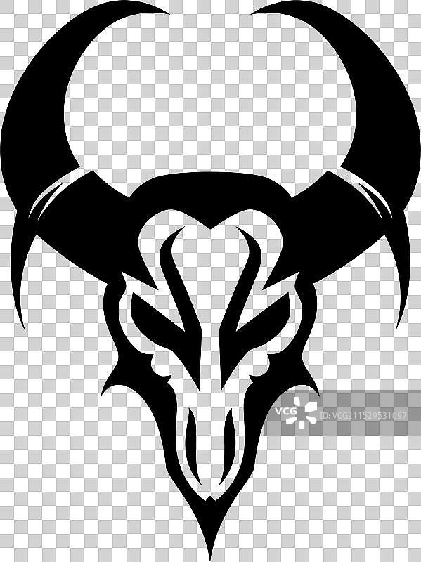 恶魔标志骷髅图案带角图片素材