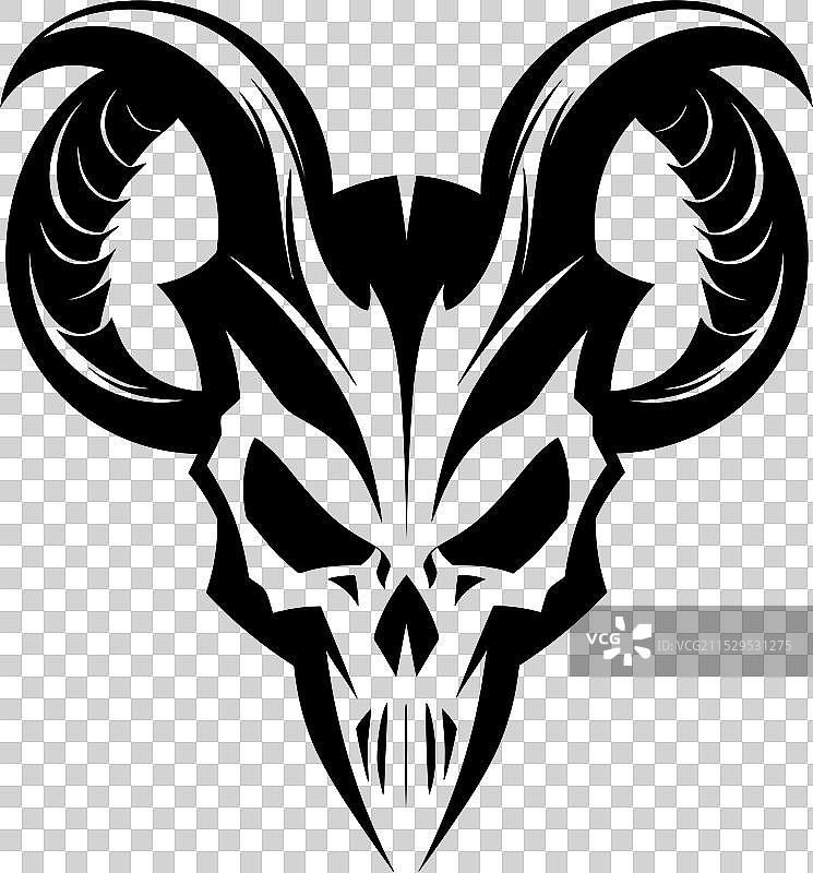 地狱角头徽章图标恶魔标志图片素材