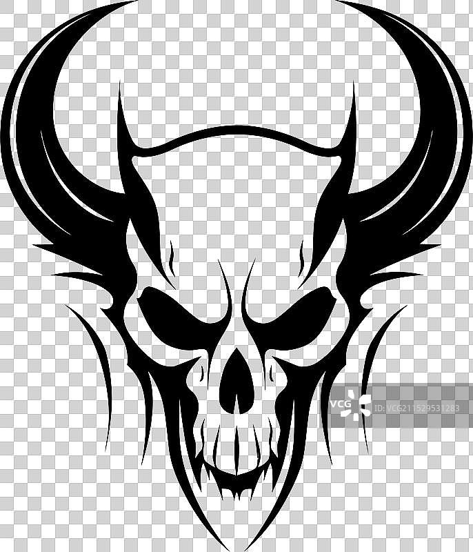 恶魔标志骷髅图标徽章地狱的图片素材