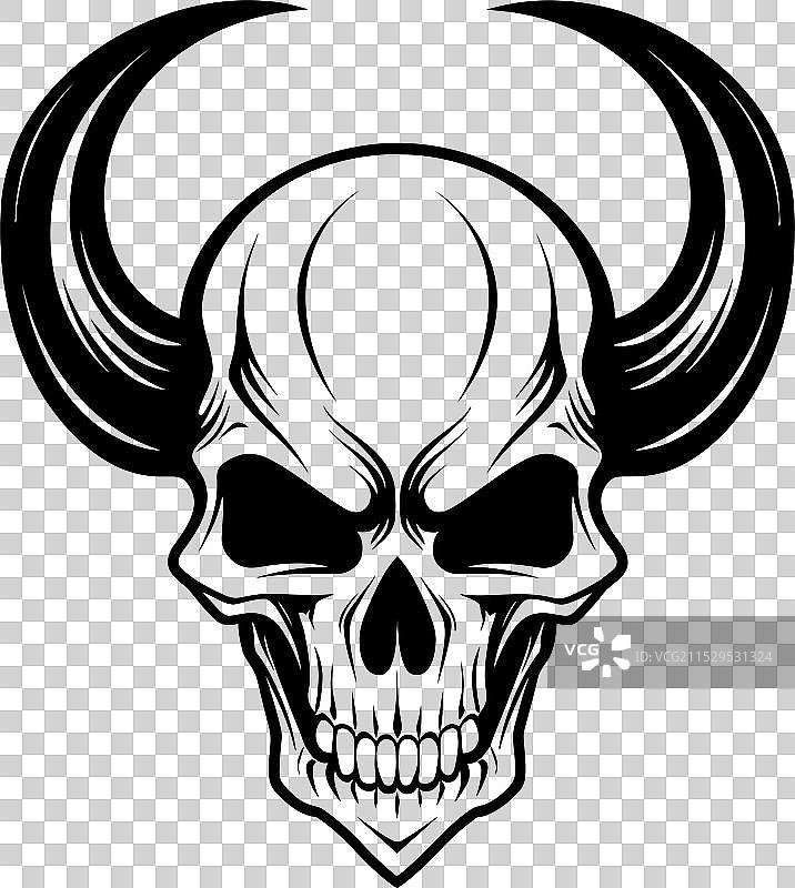 恶魔宣言骷髅徽章设计地狱风格图片素材