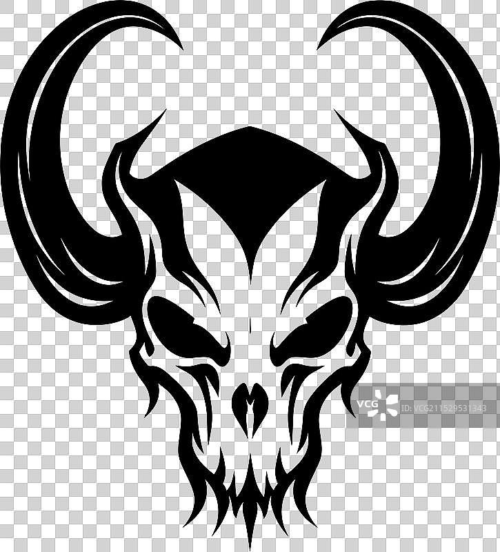 恶魔的指令角头骨符号地狱图片素材