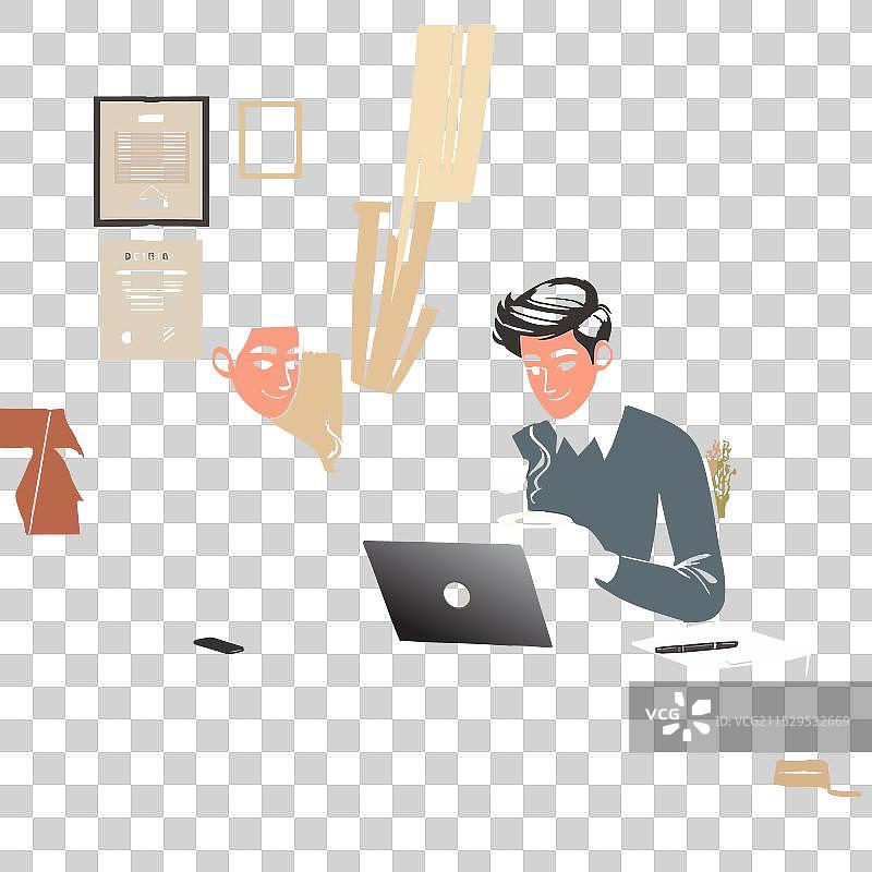 两个兄弟享受早晨茶时的讨论图片素材