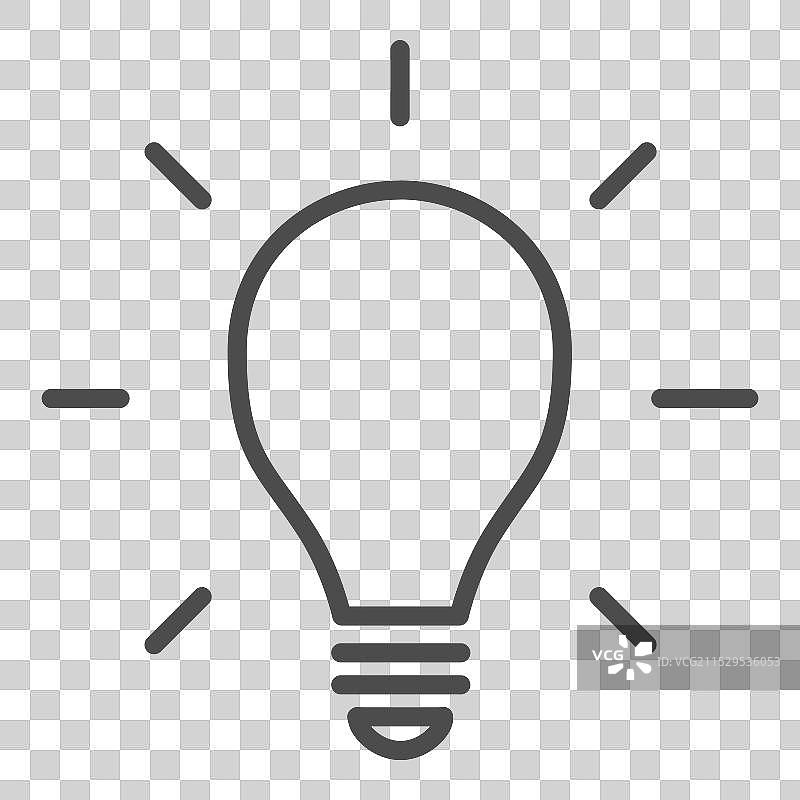 发光灯泡图标 可编辑线条 像素风格图片素材