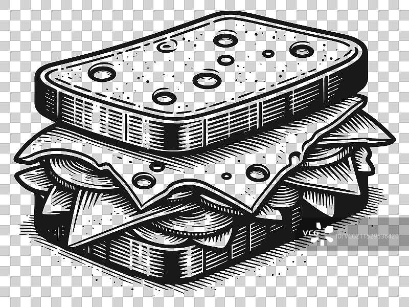 详细的黑白堆叠图画图片素材