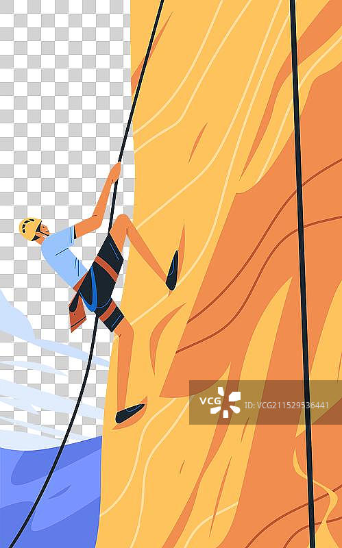 攀岩者在悬崖上攀爬，户外探险图片素材