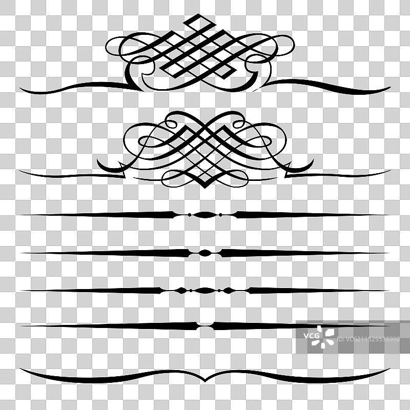 复古装饰性花边分隔线图片素材