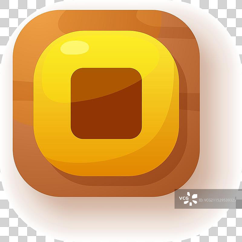 停止 UI 按钮图标 推按钮 黄色方块图片素材
