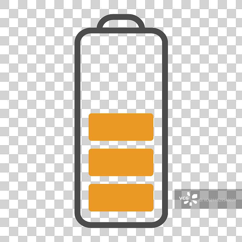 中间电池可编辑线条图标像素图片素材