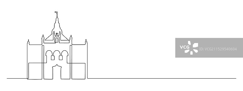 老住宅的连续一笔画图片素材