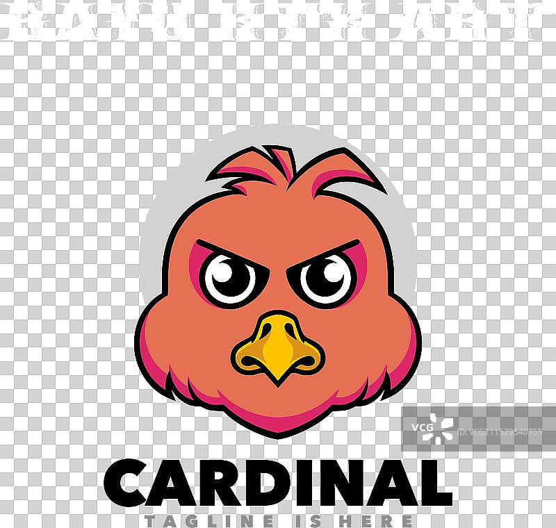 愤怒的红雀吉祥物卡通标志图片素材