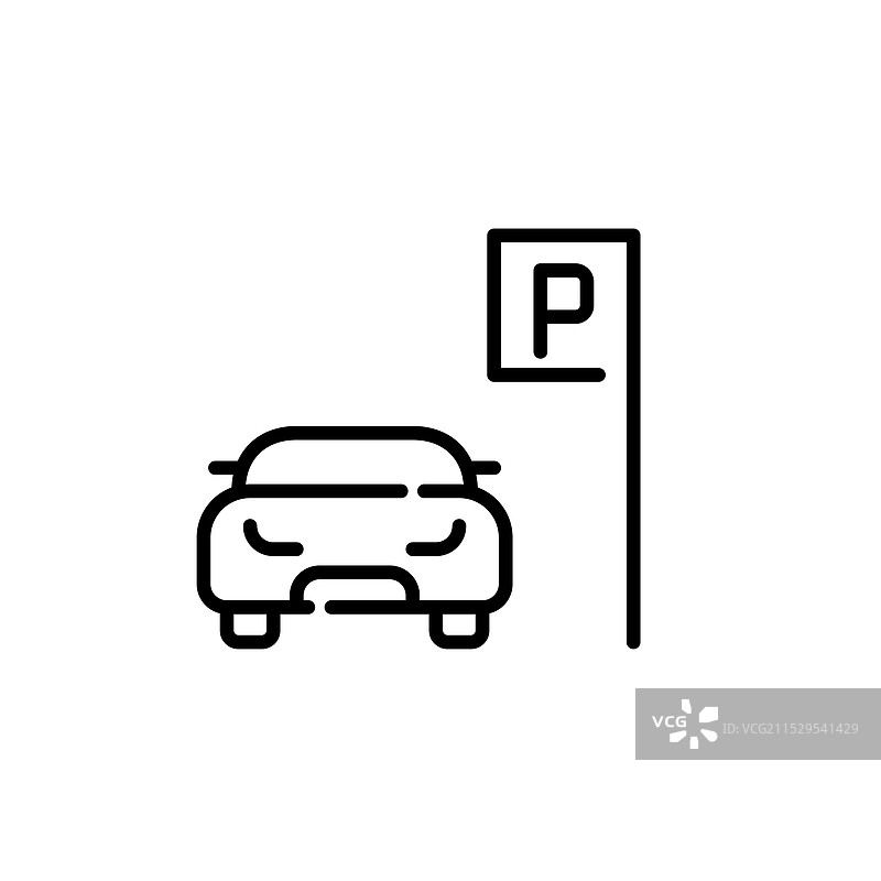 停车位像素完美图标图片素材