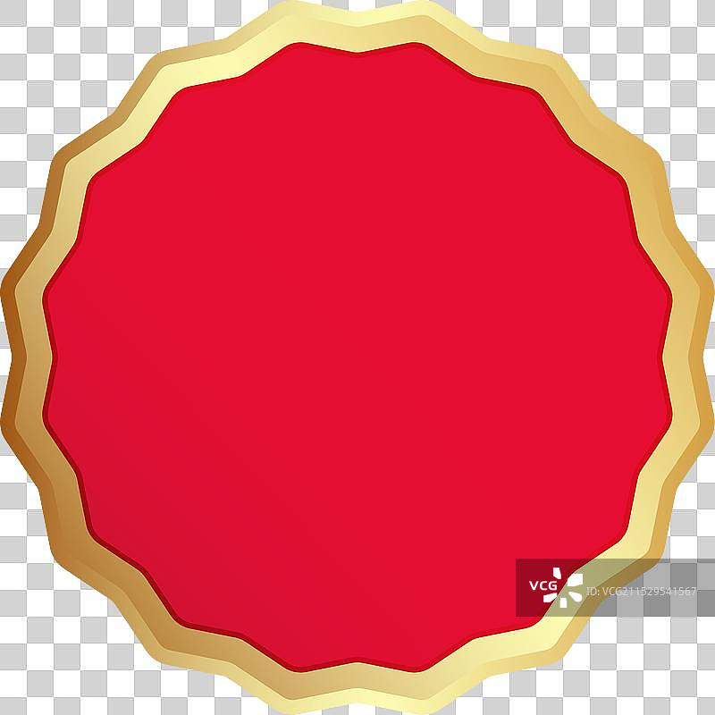 红色和金色的三维徽章图片素材