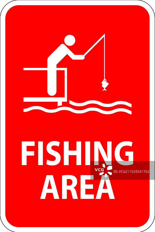 水域安全标志通知 - 钓鱼区图片素材
