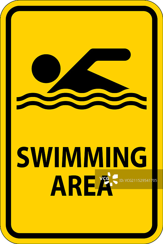 水域安全标志通知 - 游泳区图片素材