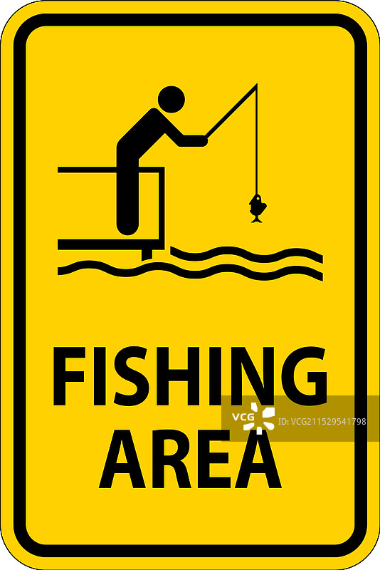 水域安全标志通知 - 钓鱼区图片素材