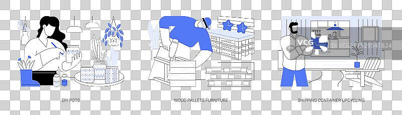 孤立的卡通形象展示了再利用爱好图片素材