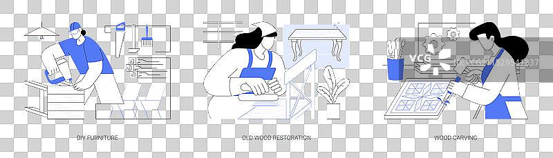 孤立的木工爱好卡通形象图片素材