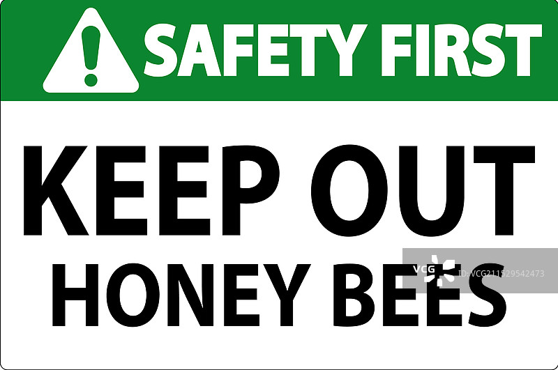 安全第一标志，请勿靠近 - 蜜蜂图片素材