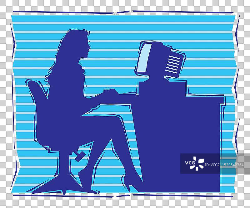 一位女商人在电脑前坐着图片素材