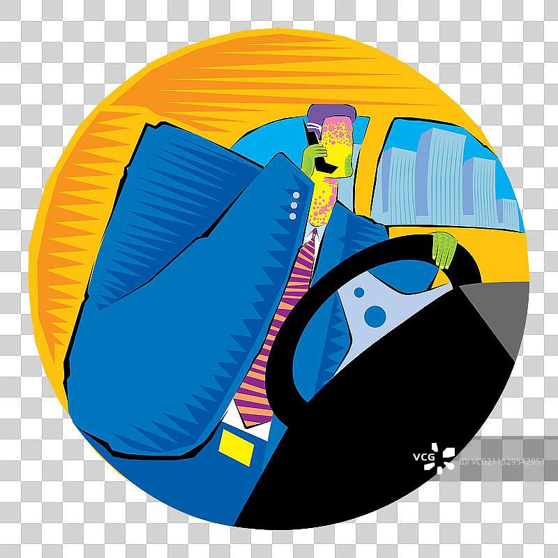 一位商人在开车时打电话图片素材