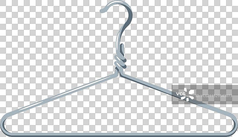 孤立的金属衣架，纤细的金属服装图片素材