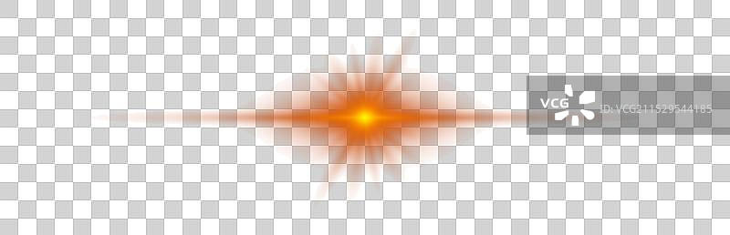 橙色水平光效镜头光晕图片素材