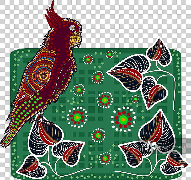 澳大利亚土著风格的鹦鹉图片素材