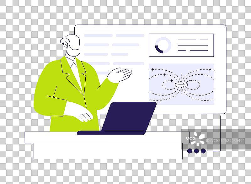 参与物理会议的抽象概念图片素材