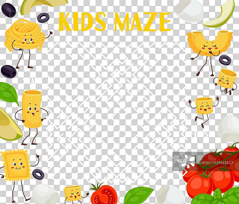 迷宫帮助意大利面角色找到朋友图片素材