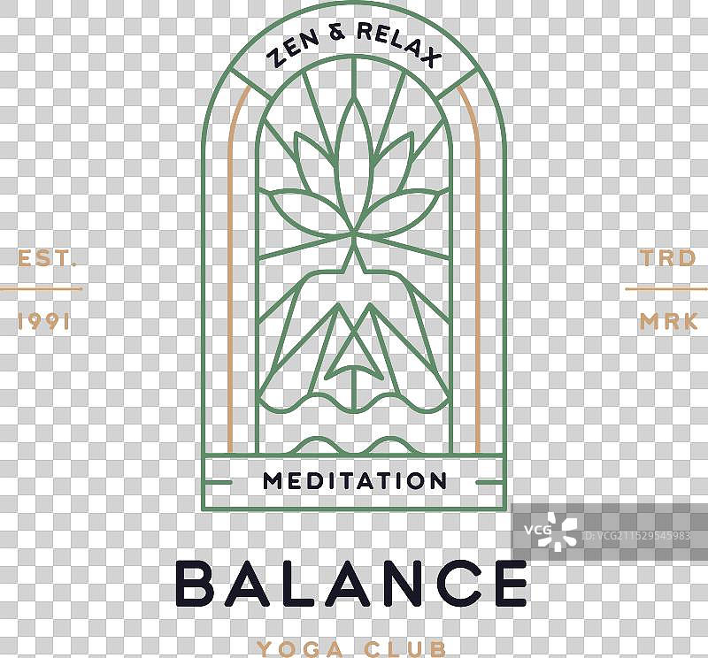 瑜伽冥想放松俱乐部标签图片素材