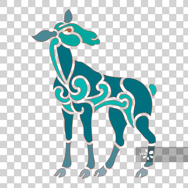 古老世界的复古装饰品，凯尔特风格的鹿装饰图片素材