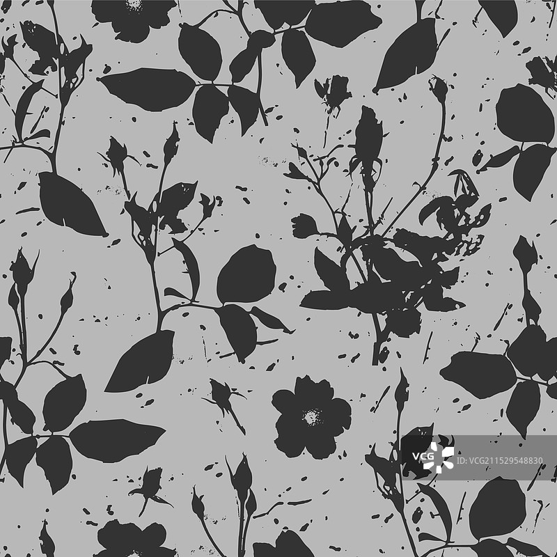 无缝图案，手绘玫瑰花图片素材